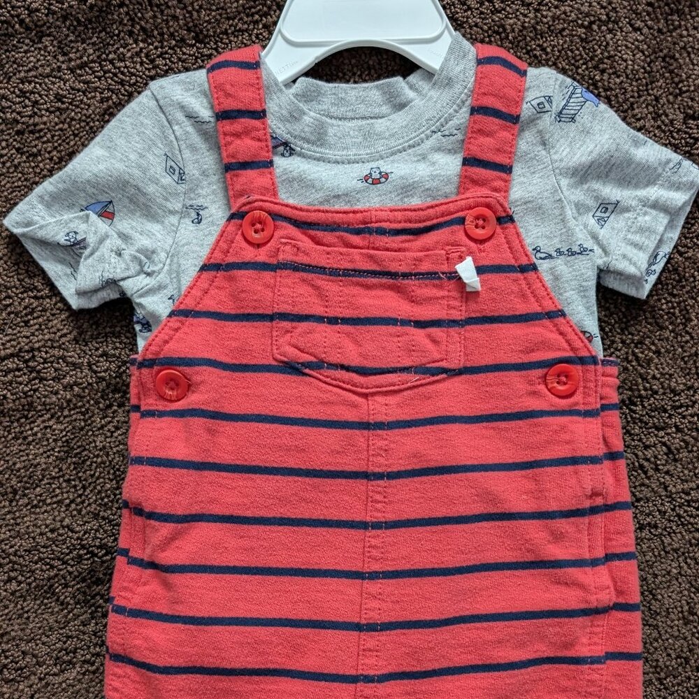 Carter's short sleeve shirt and short overalls